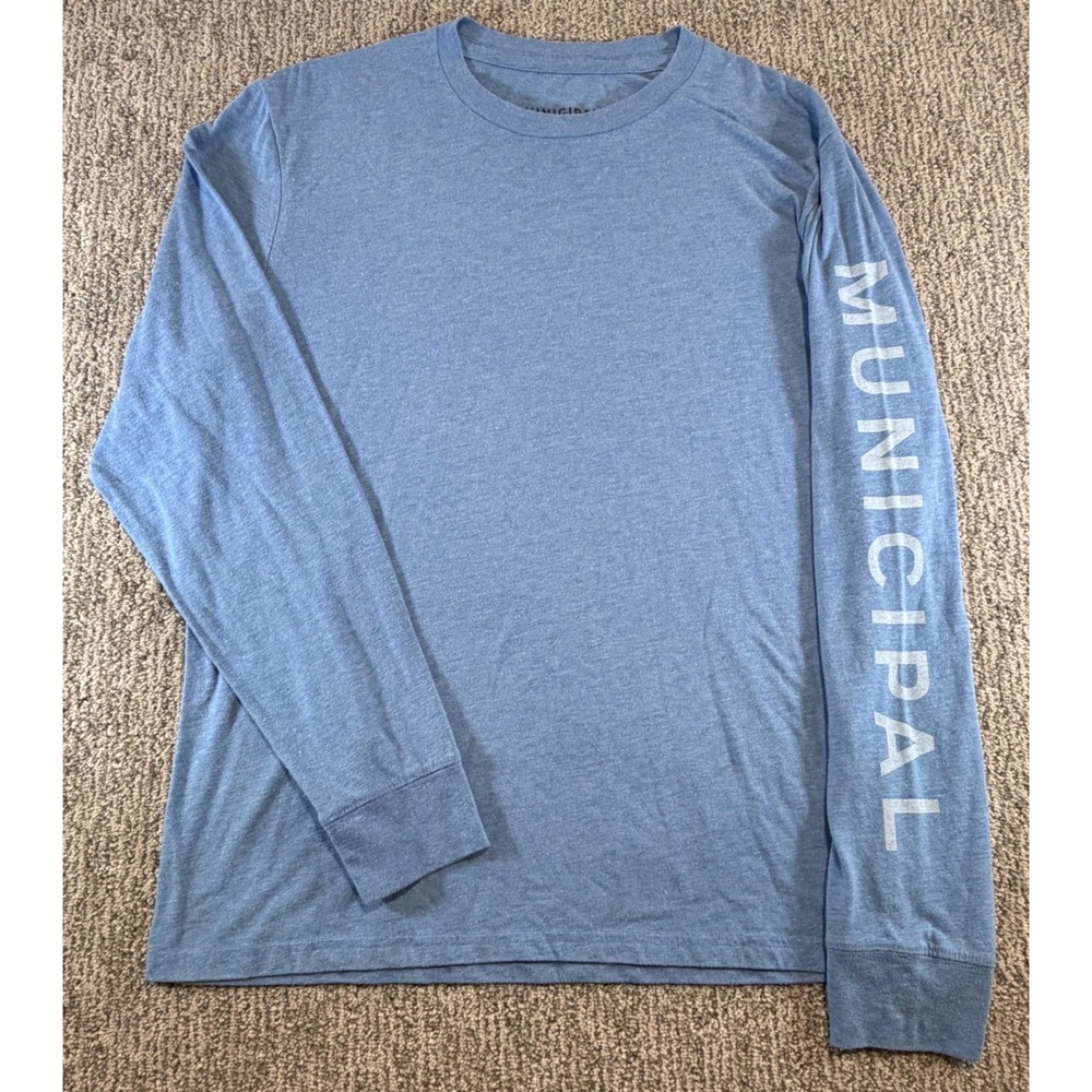 Municipal Long Sleeve Shirt Mens Large Blue Graphic Sport Utility Gear Tee